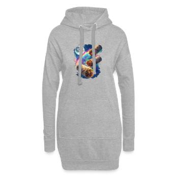 Kosmos Burrito Galaxy - Hoodie-Kleid - Grau meliert - Vorne