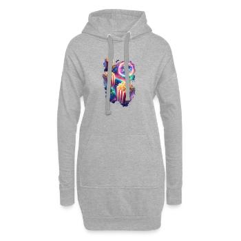 Kosmischer Popcornzauber - Hoodie-Kleid - Grau meliert - Vorne