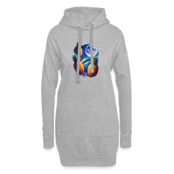 Kosmische Ananas All - Hoodie-Kleid - Grau meliert - Vorne