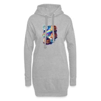 Galaxie Cosmic Pancakes - Sweat-shirt à capuche long Femme - gris chiné - Devant