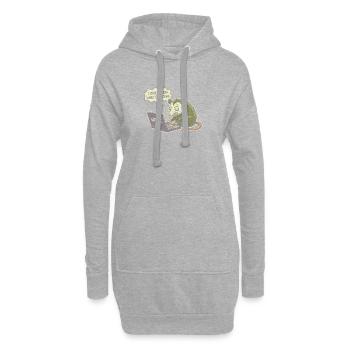 Rat confus devant un ordinateur portable en travaillant - Sweat-shirt à capuche long Femme - gris chiné - Devant