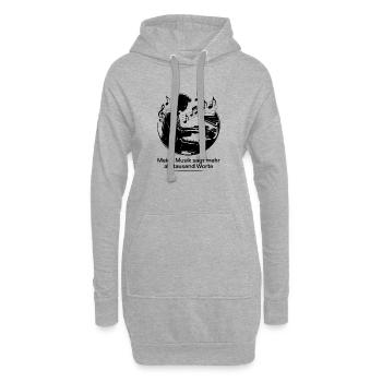 Klavier - Meine Musik sagt mehr als tausend Worte - Hoodie-Kleid - Grau meliert - Vorne