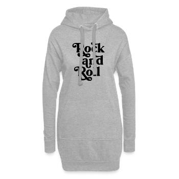Vintage Rock'n'Roll-Typografie-Design - Hoodie-Kleid - Grau meliert - Vorne