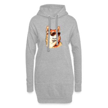 Shiba Inu Sonnenbrille: Chilliger Hund - Hoodie-Kleid - Grau meliert - Vorne