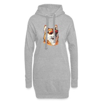 Sunglass Shiba Inu - Sweat-shirt à capuche long Femme - gris chiné - Devant