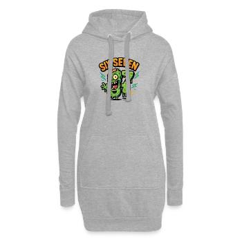 Six Seven 67 Humour d’horreur zombie Cerveau italien - Sweat-shirt à capuche long Femme - gris chiné - Devant