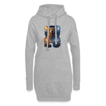 Golden Retriever Zwei Monde - Hoodie-Kleid - Grau meliert - Vorne