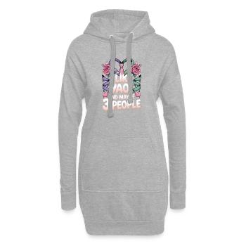 Ich mag Yaoi und vielleicht 3 Personen. - Hoodie-Kleid - Grau meliert - Vorne