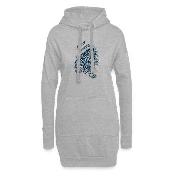 Tiger, Japanische Ästhetik - Hoodie-Kleid - Grau meliert - Vorne