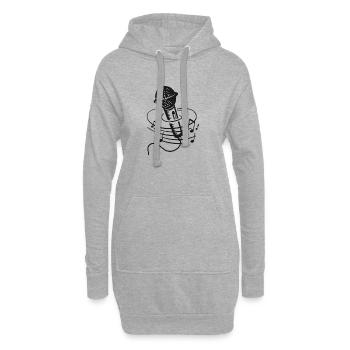 Sänger Mikrofon Karaoke Musiker Mikrophon Singen - Hoodie-Kleid - Grau meliert - Vorne