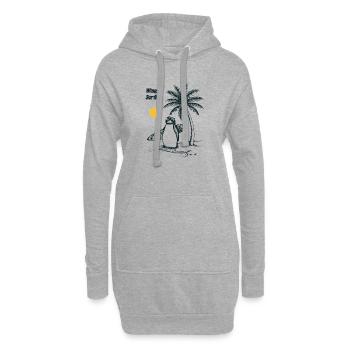 Waikiki Surfing Penguin - Sweat-shirt à capuche long Femme - gris chiné - Devant