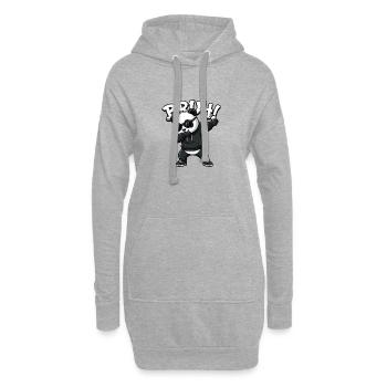 Bruh Panda Dabbing Cool Panda Bär Lustig - Hoodie-Kleid - Grau meliert - Vorne