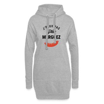 merguez - Sweat-shirt à capuche long Femme - gris chiné - Devant