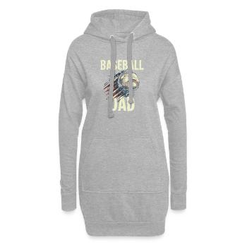 Baseball-Papa USA-Flagge, Vatertag - Hoodie-Kleid - Grau meliert - Vorne