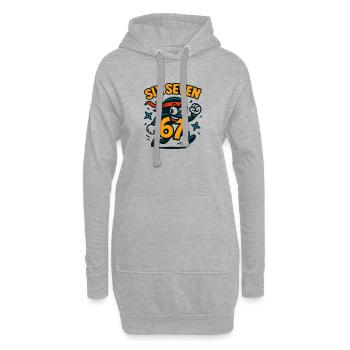 Six Seven 67 Italian Brainrot Ninja Humor Lustig - Hoodie-Kleid - Grau meliert - Vorne