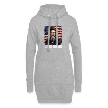 John Brown drapeau des États-Unis. - Sweat-shirt à capuche long Femme - gris chiné - Devant