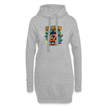 Six Seven 67 Italian Brainrot Nerd Humor Lustig - Hoodie-Kleid - Grau meliert - Vorne
