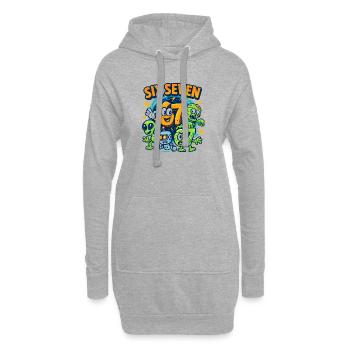 Six Seven 67 Italian Brainrot Nerd Humor Lustig - Hoodie-Kleid - Grau meliert - Vorne