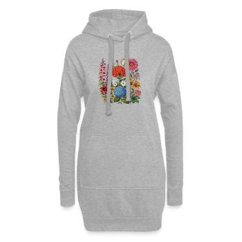 Wildblumen Blumen Blumen Botanischer Naturgarten - Hoodie-Kleid - Grau meliert - Vorne