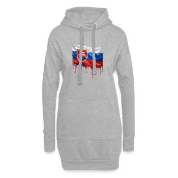 Flagge Slowakei Farbklecks - Hoodie-Kleid - Grau meliert - Vorne