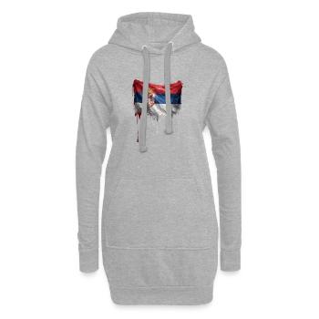Serbien Flagge Tropfen Graffiti - Hoodie-Kleid - Grau meliert - Vorne