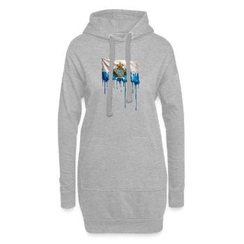 Flagge San Marino Tropfenkunst - Hoodie-Kleid - Grau meliert - Vorne