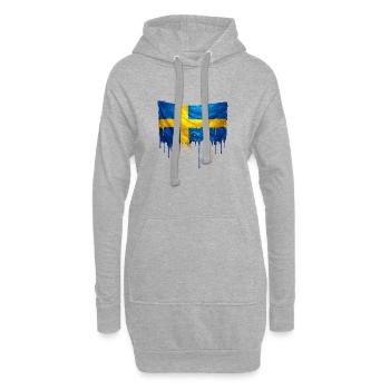 Schweden Flagge Tropfenkunst - Hoodie-Kleid - Grau meliert - Vorne