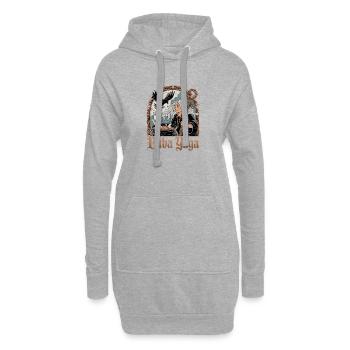  Baba Yaga Slawische Hexe Krähe Kessel Mythologie - Hoodie-Kleid - Grau meliert - Vorne
