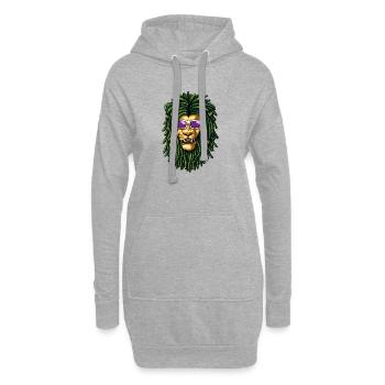 Rasta Lion Dreadlocks Lunettes de soleil Art reggae - Sweat-shirt à capuche long Femme - gris chiné - Devant