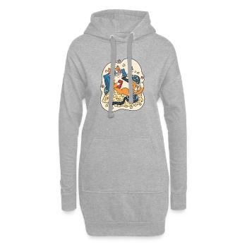 La gueule de bois du cinéma dans le paradis du pop-corn - Sweat-shirt à capuche long Femme - gris chiné - Devant