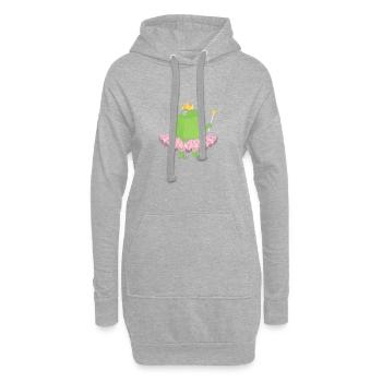 Froschprinzessin im Rosa-Tutu - Hoodie-Kleid - Grau meliert - Vorne