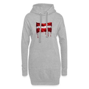 Lettische Flagge bunte Farbe - Hoodie-Kleid - Grau meliert - Vorne