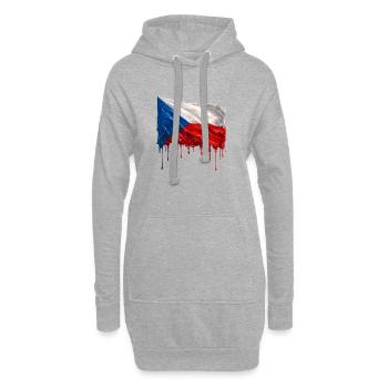 Tschechische Flagge bunte Farbe - Hoodie-Kleid - Grau meliert - Vorne