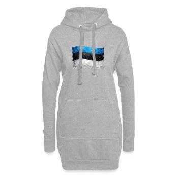 Drapeau estonien couleur - Sweat-shirt à capuche long Femme - gris chiné - Devant