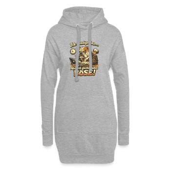 Ich mach das aber ich gucke dabei böse Dogge - Hoodie-Kleid - Grau meliert - Vorne