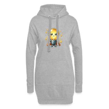 Glühbirne Superheld Helden Lampe - Hoodie-Kleid - Grau meliert - Vorne