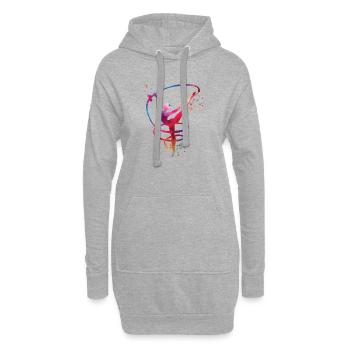 Gymnaste avec fanfare Gymnastique rythmique - Sweat-shirt à capuche long Femme - gris chiné - Devant