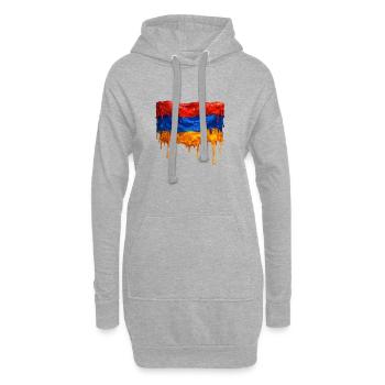 Armenian flag in bright colors - Hoodie Dress - heather grey - Front