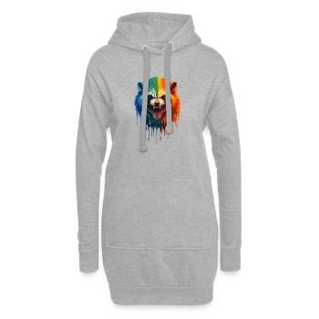 Raccoon in bright colors - Hoodie Dress - heather grey - Front