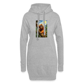 Orang-Utan Sternennacht Stil - Hoodie-Kleid - Grau meliert - Vorne