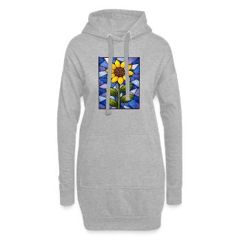 Graphismes de tournesols jaunes Fleurs de tournesol - Sweat-shirt à capuche long Femme - gris chiné - Devant