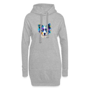 Art coloré du Berger australien - Sweat-shirt à capuche long Femme - gris chiné - Devant