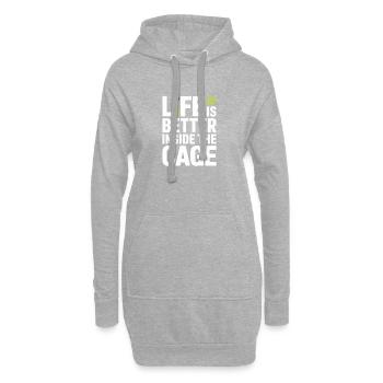 Padel Spieler Life Is Better Inside The Cage Padel - Hoodie-Kleid - Grau meliert - Vorne