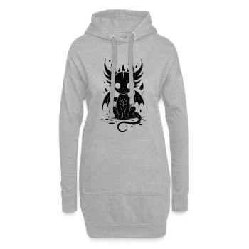 Niedlicher Dunkler Drache Shirt Gothic Cute Dragon - Hoodie-Kleid - Grau meliert - Vorne