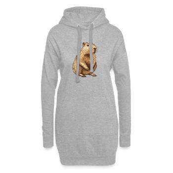 Capybara Portrait - Hoodie-Kleid - Grau meliert - Vorne
