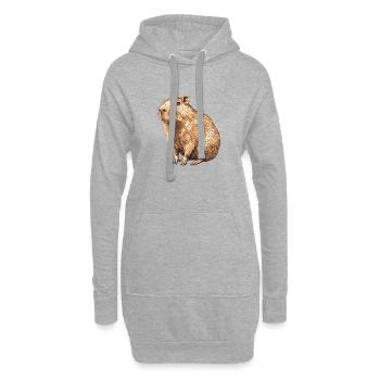 Portrait de capybara en brun chaud - Sweat-shirt à capuche long Femme - gris chiné - Devant