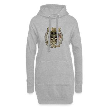 Böser alter Mann Biker Totenkopf Vintage - Hoodie-Kleid - Grau meliert - Vorne