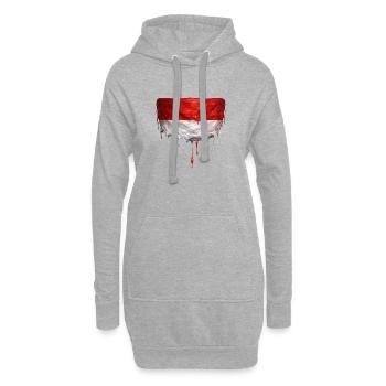 Drapeau indonésien dégoulinant - Sweat-shirt à capuche long Femme - gris chiné - Devant