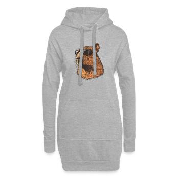 Capybara mit Sonnenbrillen – Retro Cartoon - Hoodie-Kleid - Grau meliert - Vorne