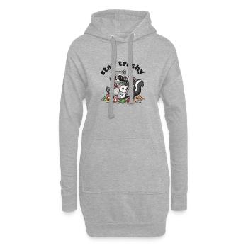 Stay Trashy Waschbär Opossum Stinktier - Hoodie-Kleid - Grau meliert - Vorne